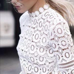 Anthropologie lace long sleeve top shirt